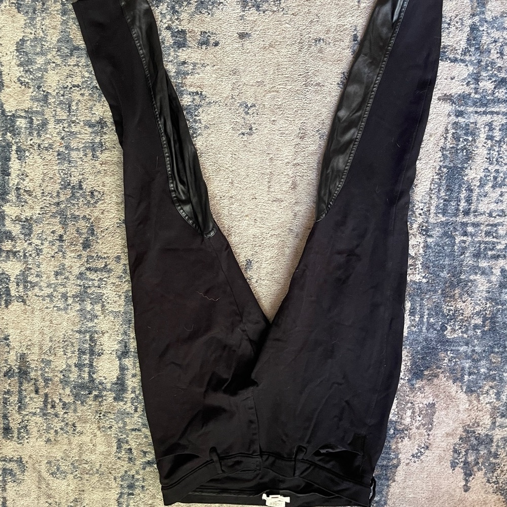 J crew partially leather pants